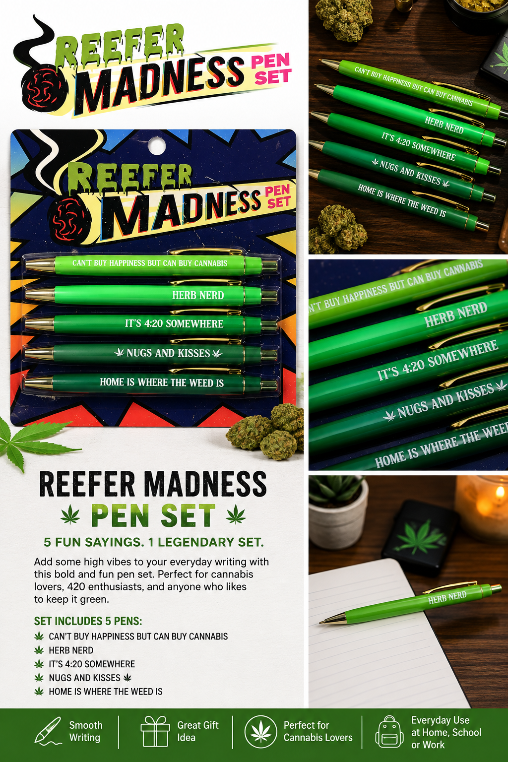 Reefer Madness Pen Set – 5 Pack